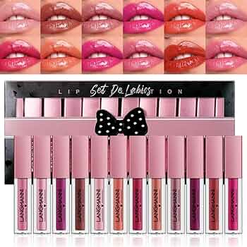 Amazon | 12pcsリップグロスセット、水分補給長続き防水非粘着